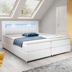 Boxspringbed Montana - 180 x 200 cm - Wit - LED Verlichting, Huis en Inrichting, Verzenden, Nieuw