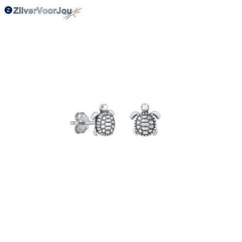 Zilveren schildpad oorstekers, Sieraden, Tassen en Uiterlijk, Oorbellen, Nieuw, Verzenden