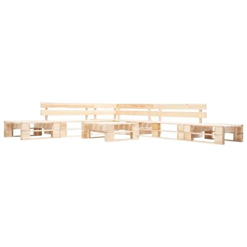 vidaXL 6-delige Loungeset pallet hout naturel, Tuin en Terras, Tuinsets en Loungesets, Loungeset, Nieuw, 6 zitplaatsen, Verzenden