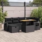 vidaXL 8-delige Loungeset met kussens poly rattan acacia, Tuin en Terras, Tuinsets en Loungesets, Verzenden, Nieuw, Rotan, Loungeset