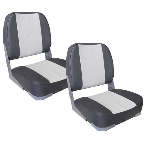Bootstoel opvouwbaar kunstleer 49x40x39 set van 2 grijs wit, Watersport en Boten, Accessoires en Onderhoud, Nieuw, Verzenden