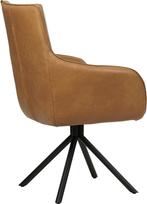 Cognac leren industriële draaibare eetkamerstoel - Granada l, Huis en Inrichting, Stoelen, Overige kleuren, Nieuw, Leer, Ophalen of Verzenden