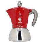 Bialetti Moka Inductie Rood 2-kops (percolator), Witgoed en Apparatuur, Koffiezetapparaten, Afneembaar waterreservoir, Nieuw, Combi