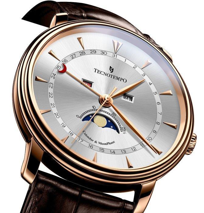 Tecnotempo - Calendar & Moon Phase - 40mm - - Zonder, Sieraden, Tassen en Uiterlijk, Horloges | Heren