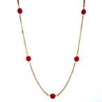 Gouden vintage venetiaan collier met bloedkoraal 14 krt, Ophalen of Verzenden, Nieuw