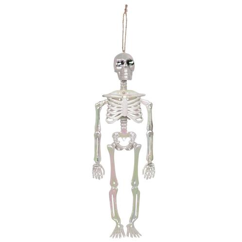 Halloween Skelet Parelmoer 32cm, Hobby en Vrije tijd, Feestartikelen, Nieuw, Verzenden
