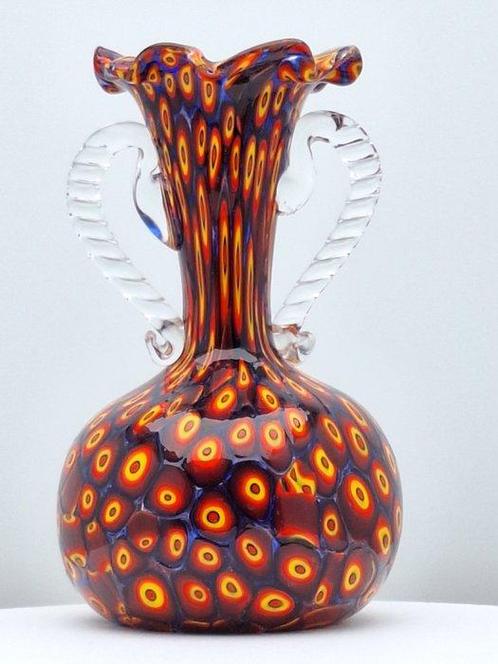 Flesvaas (2) - Muranoglas - Millefiori-murrine, Antiek en Kunst, Antiek | Glas en Kristal