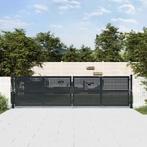 vidaXL Poort 400x125 cm staal antracietkleurig, Verzenden, Nieuw