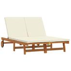 vidaXL Lounger 2-persoon Bruin 125 x 200 x 84cm Massief, Verzenden, Nieuw