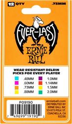 Ernie Ball 9190 Everlast plectrum 0.73 mm 12-pack, Ophalen of Verzenden, Nieuw, Akoestische gitaar
