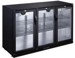 Barkoelkast | Zwart | 3 klapdeuren | 135x52x85 cm Saro, Verzenden, Nieuw in verpakking