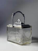 Koekjesdoos - 19e eeuw - Kristal, Metaal - Antiek kristallen