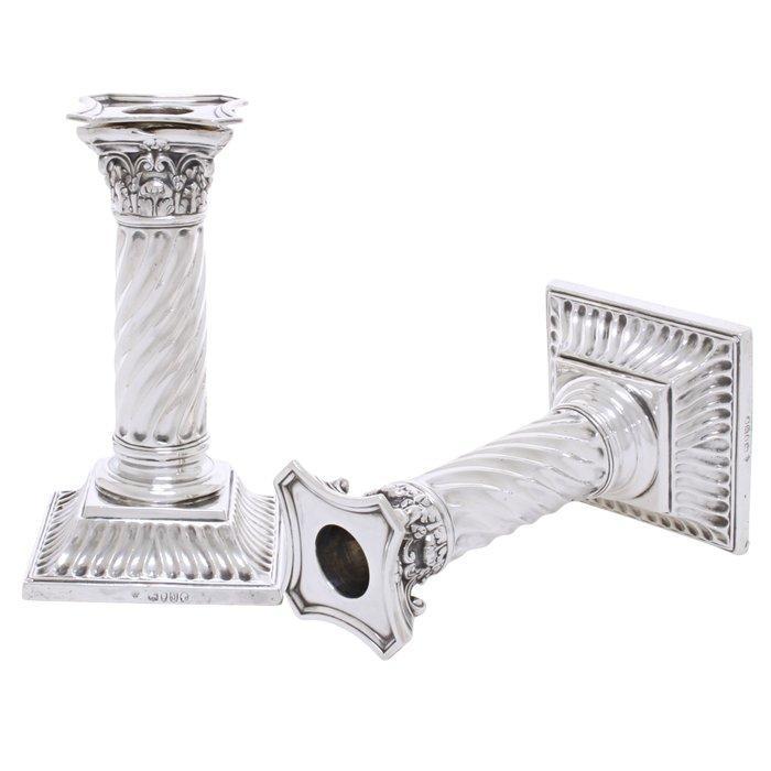 Martin, Hall & Co, London - Kandelaar (2) - .925 zilver -, Antiek en Kunst, Antiek | Goud en Zilver