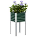 vidaXL Plantenbak 45x45x88 cm staal groen, Tuin en Terras, Bloempotten, Verzenden, Nieuw