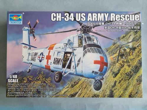 Trumpeter 02883 CH-34 U.S. Army Rescue 1:48, Hobby en Vrije tijd, Modelbouw | Vliegtuigen en Helikopters, Verzenden