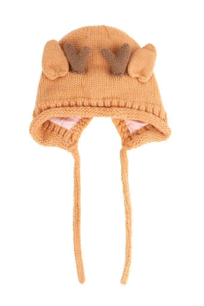 Gebreide Muts Rendier Oranje Kinderen Bont Hoorns Oren Touwt, Kinderen en Baby's, Kinderkleding | Mutsen, Sjaals en Handschoenen