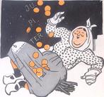 Geldstukken vallen op het Franse boerenland op spotprent, Verzenden