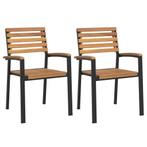 Stapelbare Tuinstoelen - OP = OP - Acaciahout & Metaal, Tuin en Terras, Ophalen of Verzenden, Nieuw, Hout, Stapelbaar