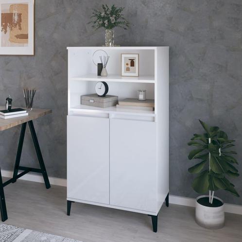 vidaXL buffetkast 60x36x110 cm bewerkt hout hoogglans wit, Huis en Inrichting, Kasten | Buffetkasten, 25 tot 50 cm, Nieuw, Overige houtsoorten