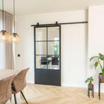 Stalen Schuifdeur - 6 Vlaks met kickplate - Helder glas, Doe-het-zelf en Verbouw, Kozijnen en Schuifpuien, 75 tot 150 cm, Nieuw