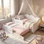 Peuterbed Wit Roze | Met Hekje Matras | A-kwaliteit | Sch..., Kinderen en Baby's, Nieuw, 70 tot 85 cm, Ophalen of Verzenden, Lattenbodem