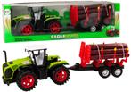 Tractor speelgoed - 40x23x22 cm - met boomtrailer - educa..., Kinderen en Baby's, Speelgoed | Speelgoedvoertuigen, Ophalen of Verzenden