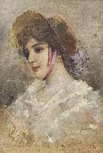 Eduardo Forlenza (1861-1934) - Profilo femminile, Antiek en Kunst, Kunst | Schilderijen | Klassiek