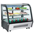 Koelvitrine | 120L | RVS/zwart | +1°c/+12°c | Geforceerd | 3, Witgoed en Apparatuur, Koelkasten en IJskasten, Ophalen of Verzenden