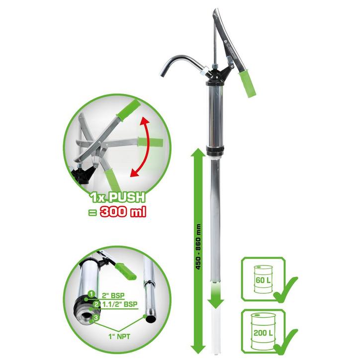 Competition Stalen Vatpomp 60-200L, Auto diversen, Autogereedschap, Nieuw, Verzenden