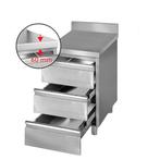 GGM Gastro | Ladekast PREMIUM met 3 laden & achterwand - |, Verzenden, Nieuw in verpakking, RVS Meubilair