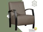 Leren fauteuil Glory - Toledo Smog (grijs), Huis en Inrichting, Fauteuils, Nieuw, Ophalen of Verzenden, 50 tot 75 cm, Industrieel, Modern