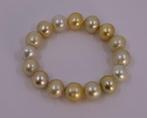 Armband Grote maat - Diep gouden en witte South Sea parels -, Nieuw