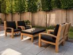 4 persoons teak loungeset met kussens, Tuin en Terras, Nieuw, Teakhout, Ophalen of Verzenden, 4 zitplaatsen