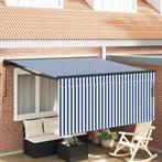 vidaXL Inklapbaar Zonnescherm Blauw en Wit 350 x 250 cm, Tuin en Terras, Verzenden, Nieuw