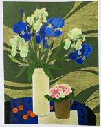 Yves Ganne (1931-2019) - Bouquet de fleurs - Iris - Sur un