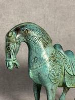 Beeld, Groot standbeeld Paard 32 cm - 25 cm - Brons