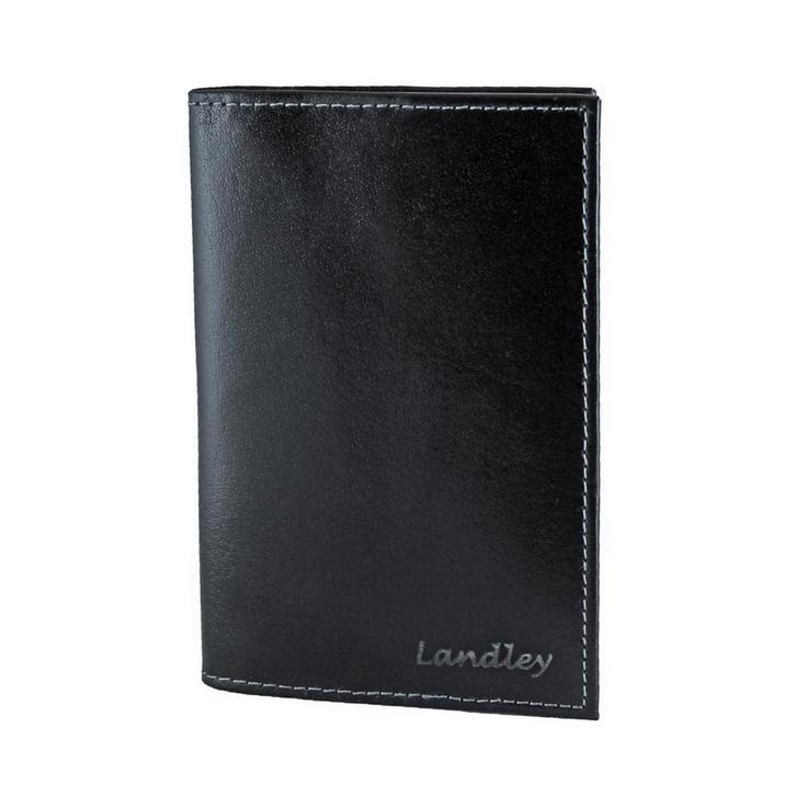 Landley Leren Etui voor Paspoort en Gele Boekje Zwart, Sieraden, Tassen en Uiterlijk, Portemonnees, Zwart, Nieuw, Overige merken