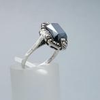 Zilver, Art Deco, Hematiet - Ring - Markasieten., Antiek en Kunst