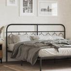 vidaXL Hoofdbord 160 cm metaal zwart, Verzenden, Nieuw, Zwart, Metaal