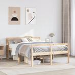 vidaXL Seniorenbed met hoofdbord massief grenenhout 120x190, Huis en Inrichting, Bruin, Verzenden, Nieuw, 190 cm of minder