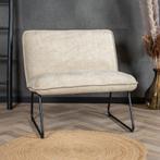 50% Korting: Scandinavische fauteuil Merle taupe/beige stof, Ophalen, Zo goed als nieuw, Stof, Scandinavisch, Modern