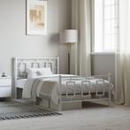 vidaXL Bedframe met hoofd- en voeteneinde metaal wit 100x190, 100 cm, Eenpersoons, Verzenden, Wit