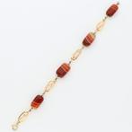 Armband - 14 karaat Geel goud - Agaat, Sieraden, Tassen en Uiterlijk, Armbanden, Nieuw