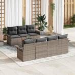 vidaXL Tuin Sofa Set 8 pcs Grijs Poly riet, Verzenden, Nieuw, Rotan