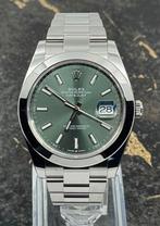 Rolex Datejust 41 - Green Dial - Smooth Bezel - 126300, Sieraden, Tassen en Uiterlijk, Horloges | Heren, Staal, Polshorloge, Nieuw