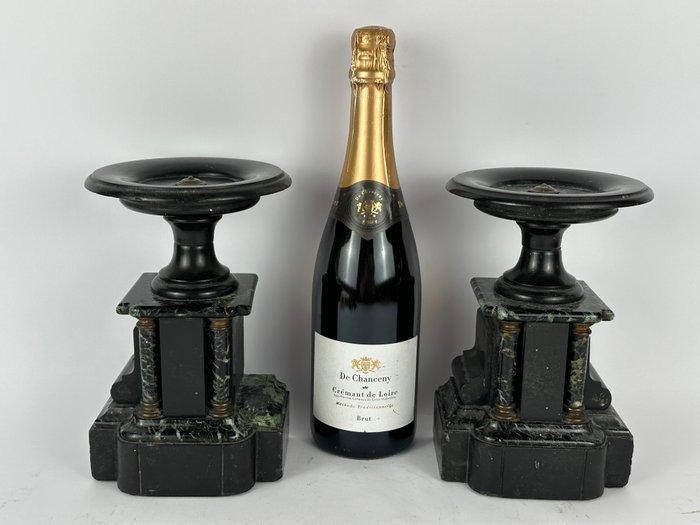 Decoratief ornament (2) - Een paar marmeren ornamenten -, Antiek en Kunst, Antiek | Overige Antiek