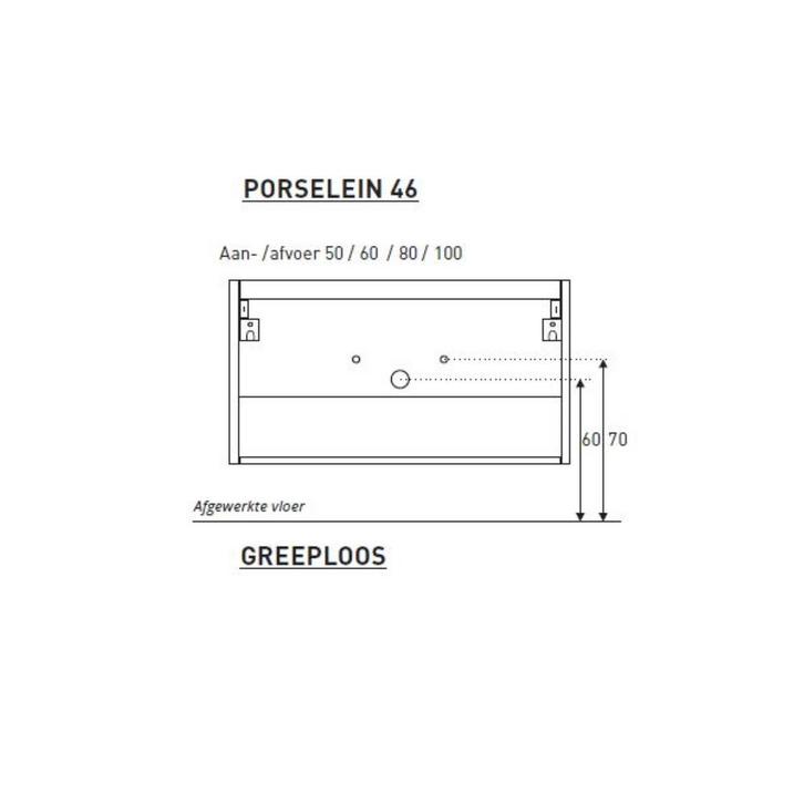 Badkamermeubel BWS Pepper Wastafel Porselein Incl, Huis en Inrichting, Badkamer | Badkamermeubels, Ophalen of Verzenden