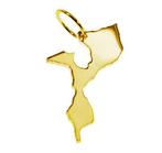 Gouden Landkaart Mozambique ketting hanger, Verzenden, Nieuw