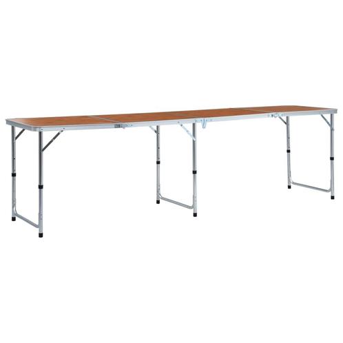 vidaXL Campingtafel inklapbaar 240x60 cm aluminium, Caravans en Kamperen, Kampeermeubelen, Nieuw, Verzenden