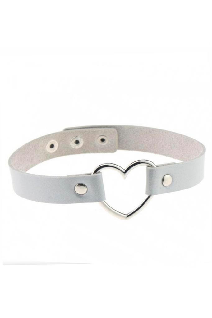 Choker Zilver Hartje Metallic Holografisch Collar Ketting, Sieraden, Tassen en Uiterlijk, Kettingen, Zilver, Nieuw, Verstelbaar